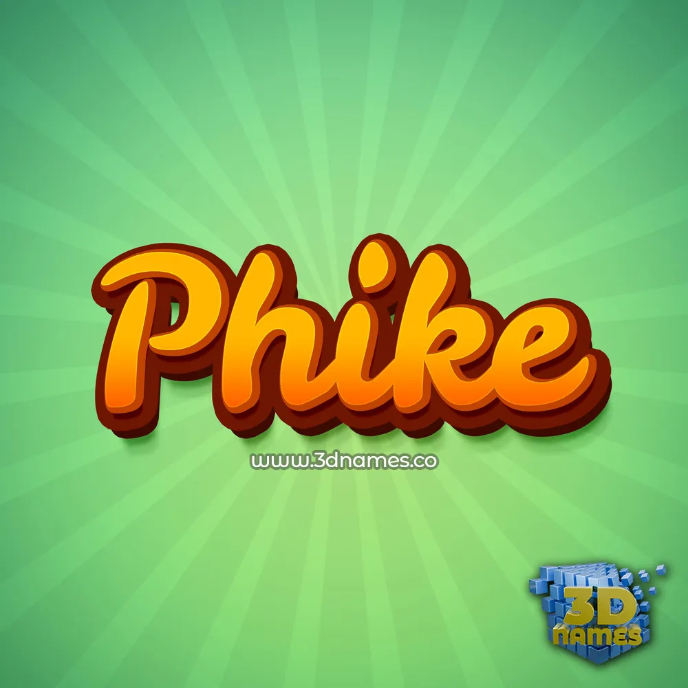 phike in Green Rays style - 3D name wallpaper