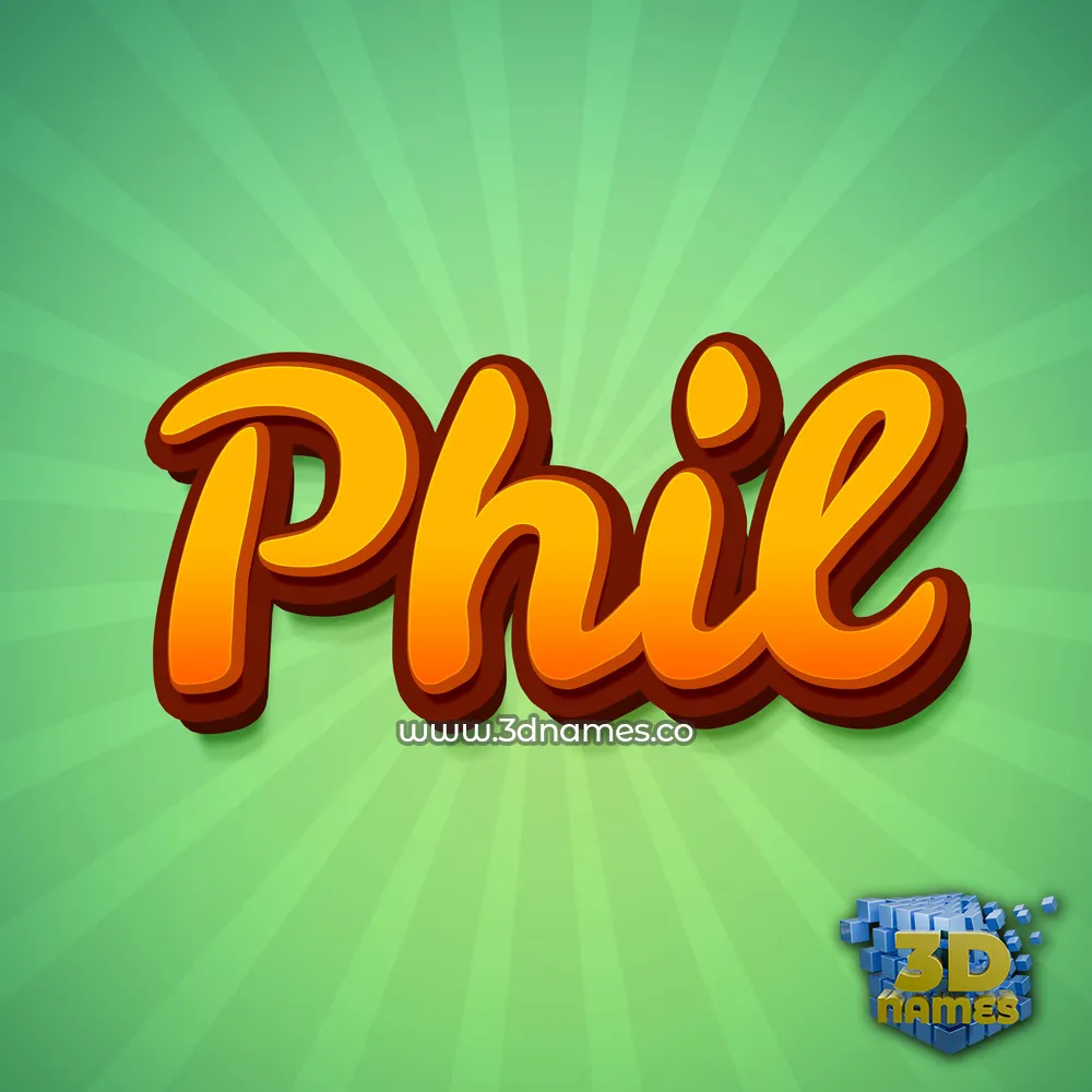 phil in Green Rays style - 3D name wallpaper