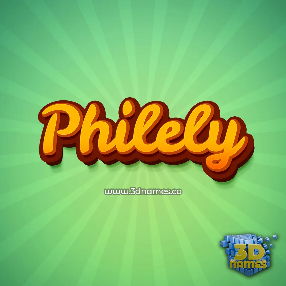 philely in Green Rays style - 3D name wallpaper