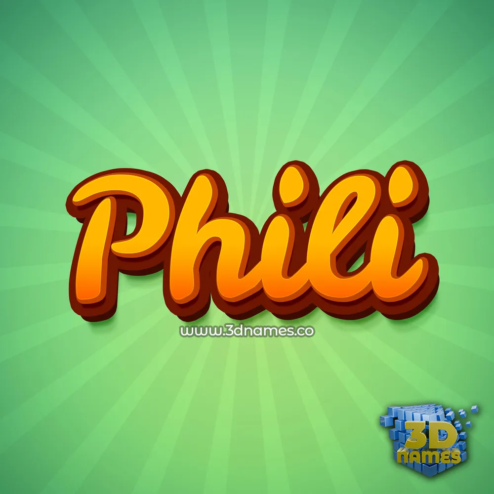 phili in Green Rays style - 3D name wallpaper