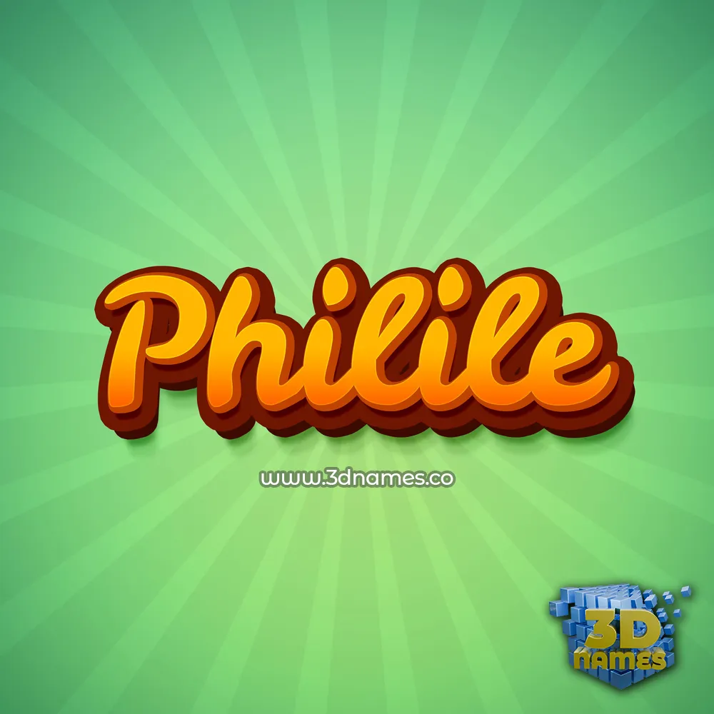 philile in Green Rays style - 3D name wallpaper