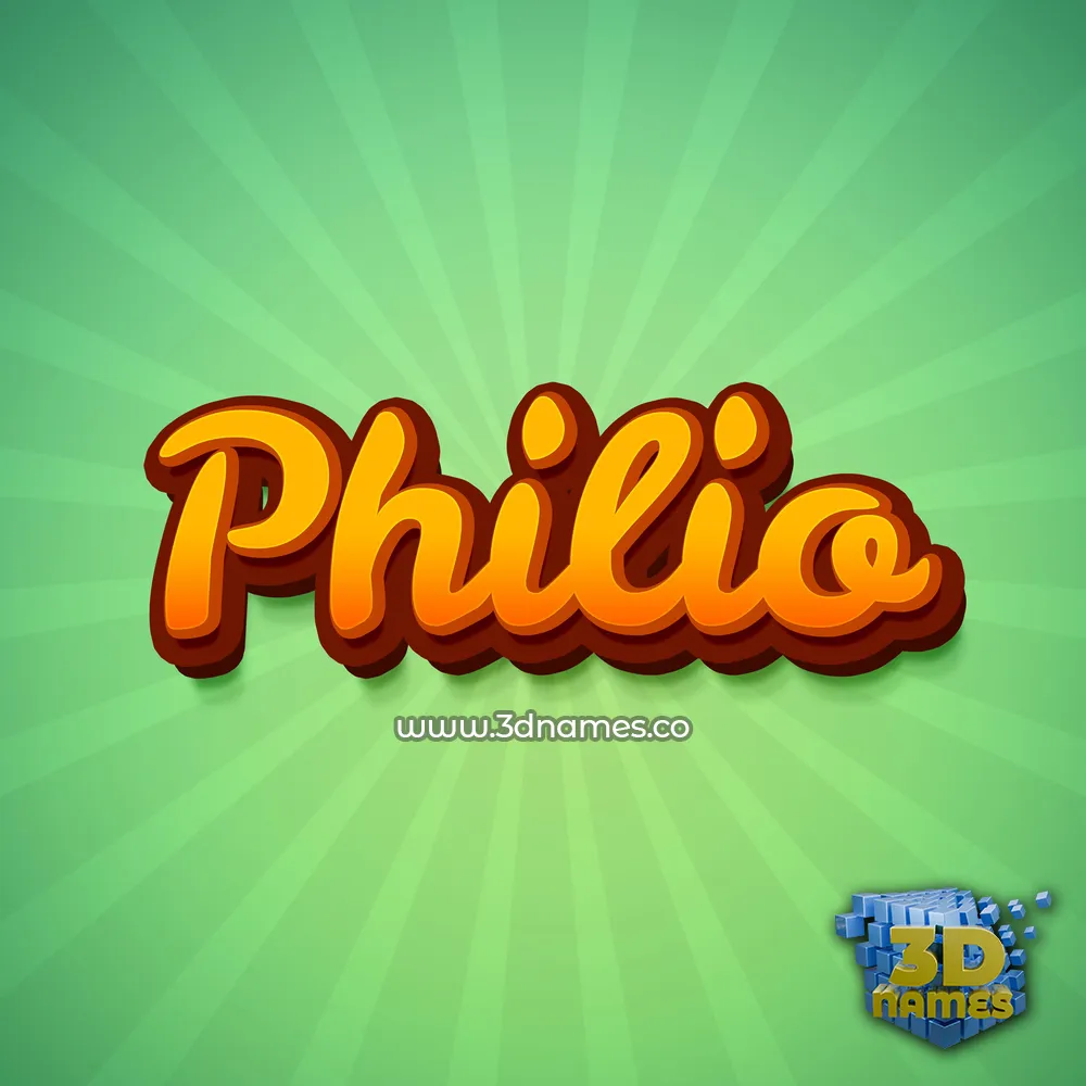 philio in Green Rays style - 3D name wallpaper