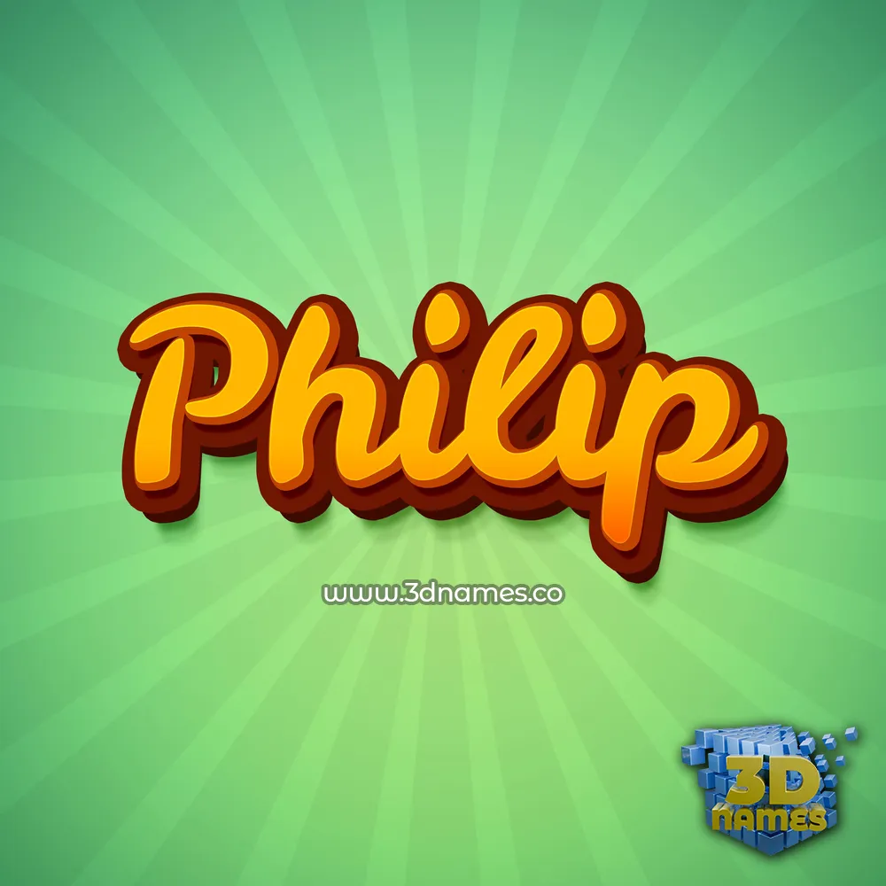 philip in Green Rays style - 3D name wallpaper