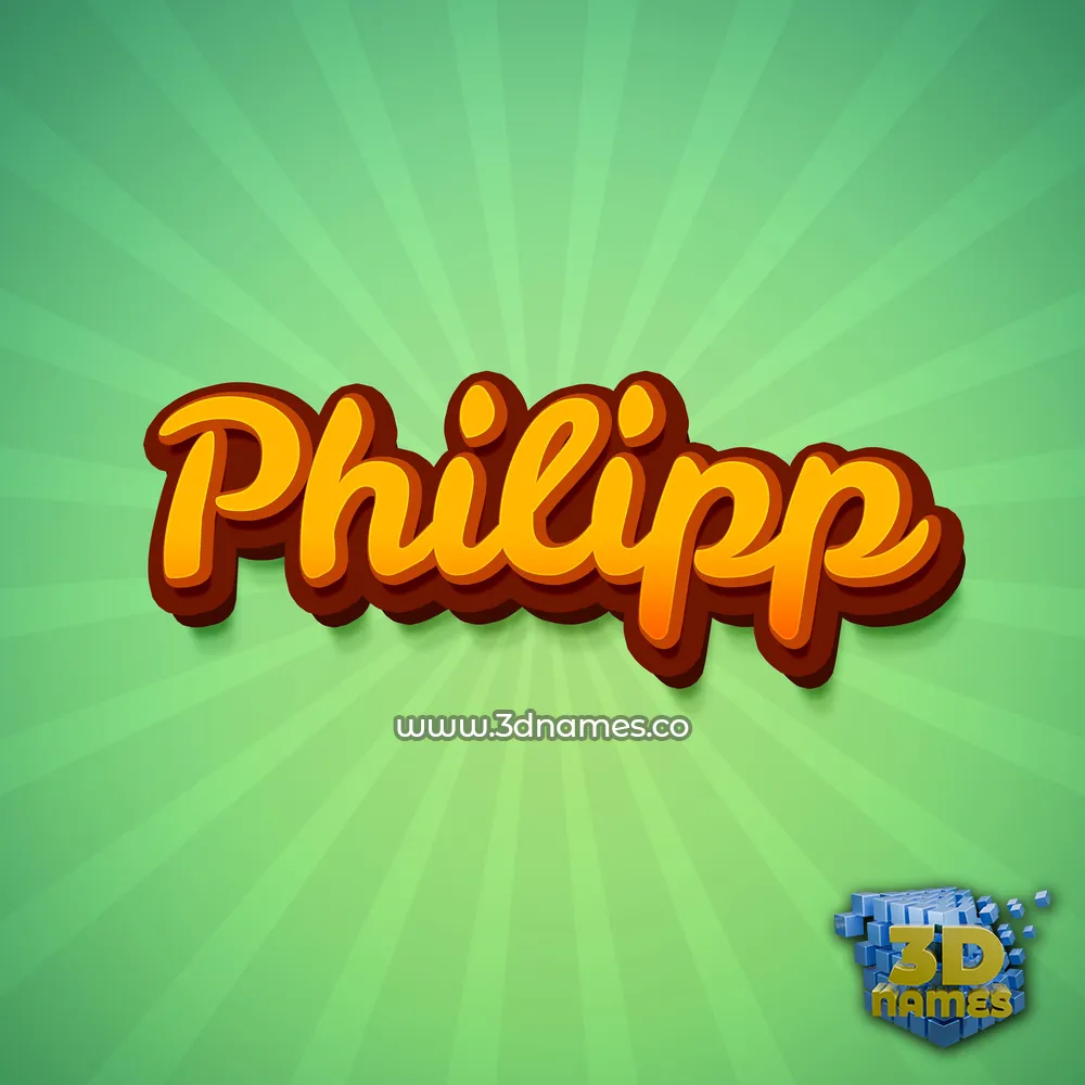 philipp in Green Rays style - 3D name wallpaper