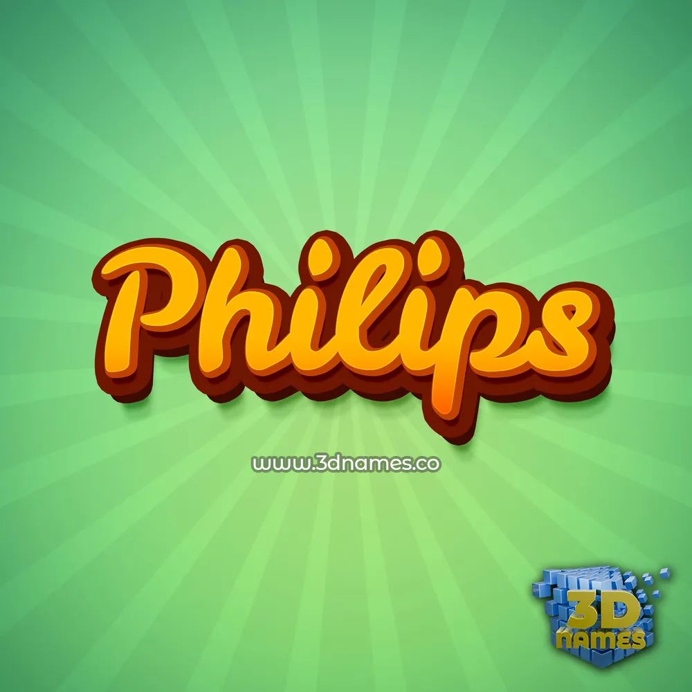 philips in Green Rays style - 3D name wallpaper