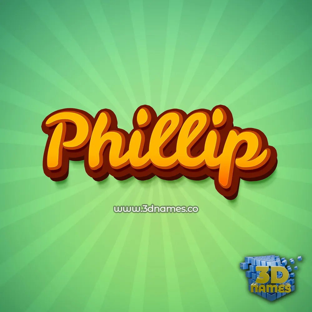 phillip in Green Rays style - 3D name wallpaper