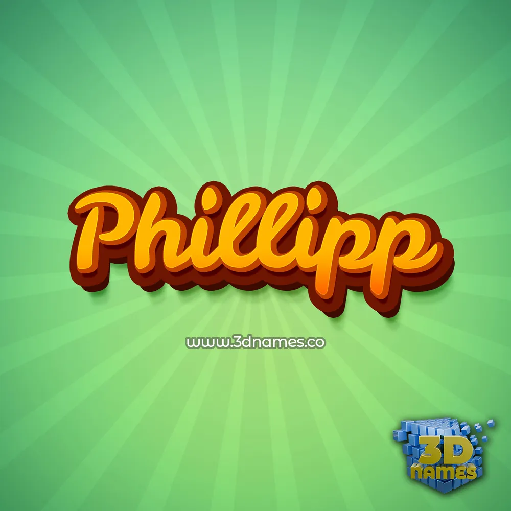 phillipp in Green Rays style - 3D name wallpaper