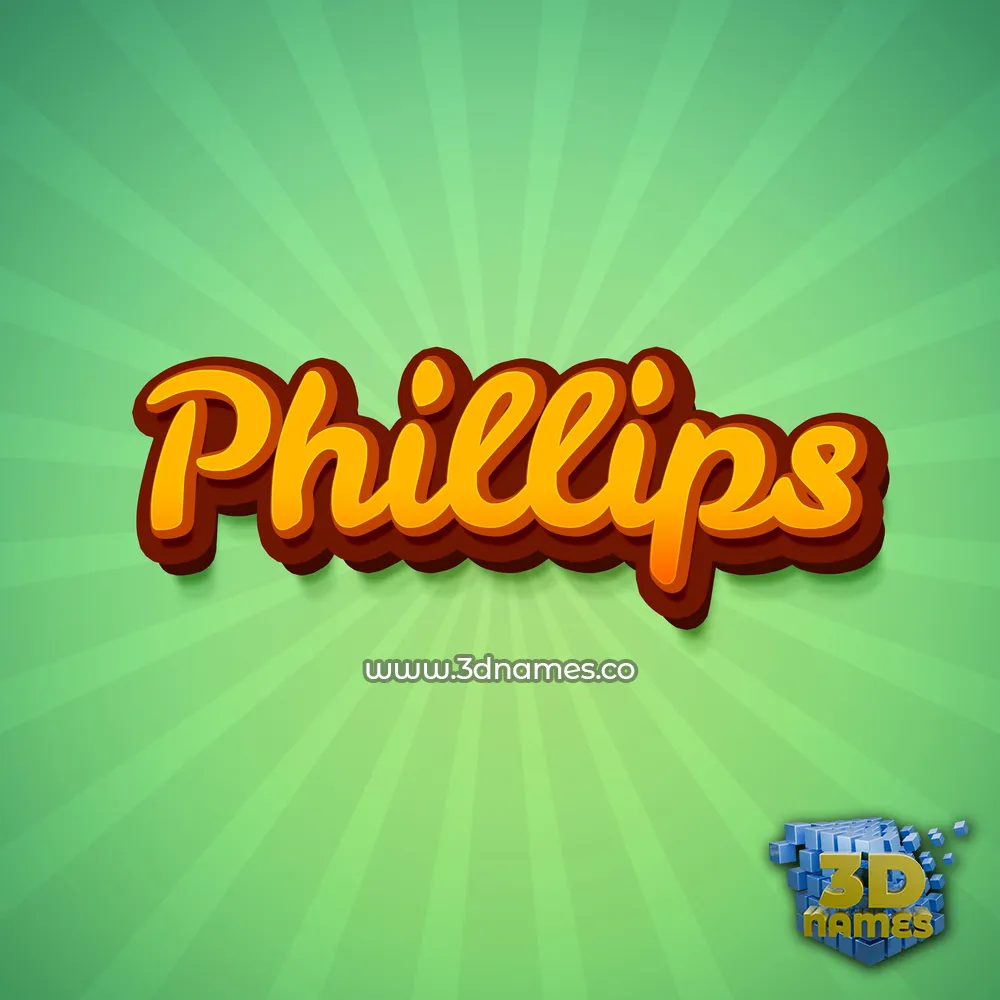 phillips in Green Rays style - 3D name wallpaper