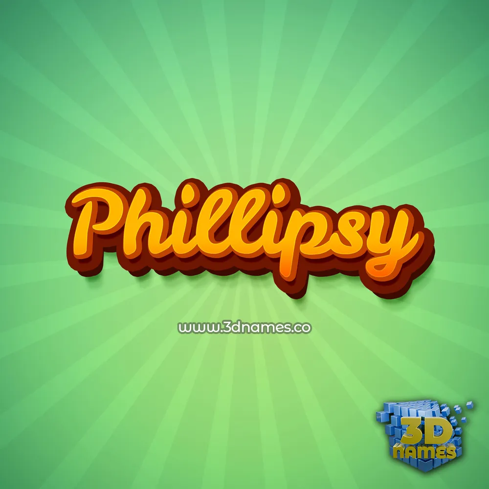 phillipsy in Green Rays style - 3D name wallpaper