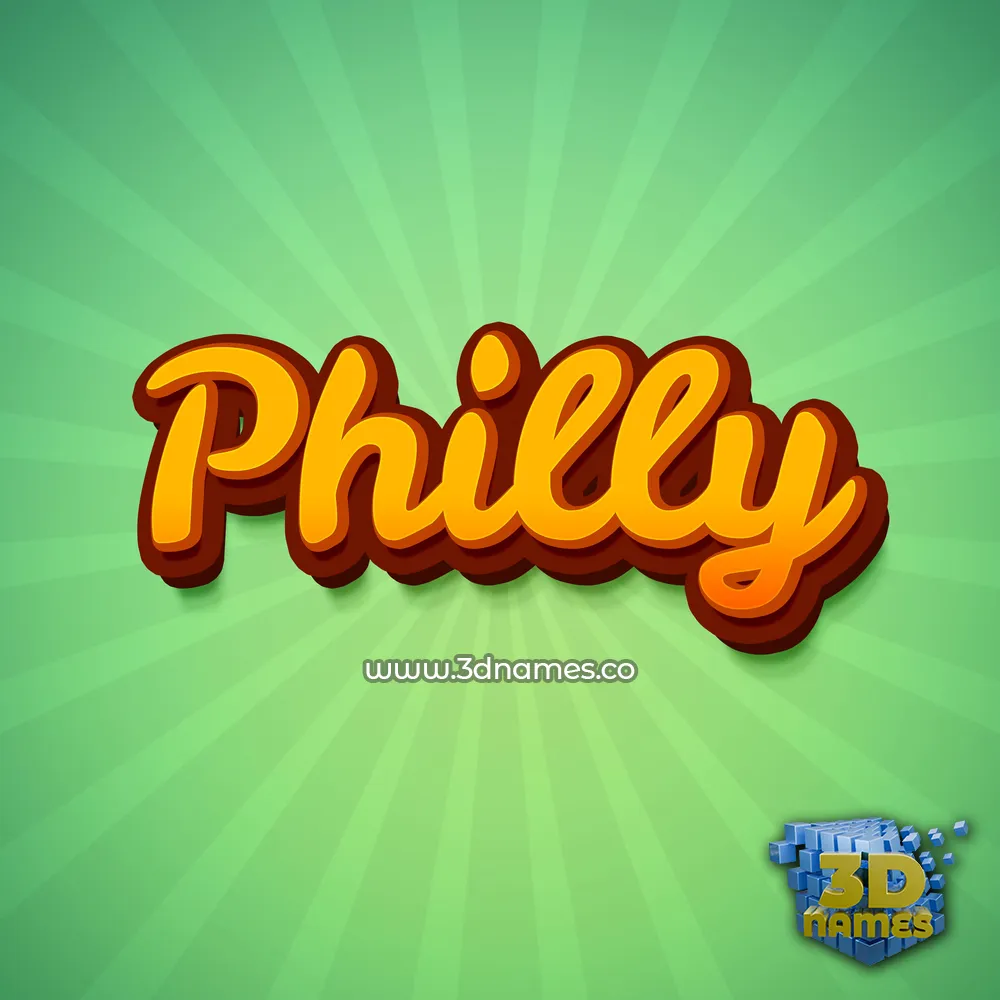 philly in Green Rays style - 3D name wallpaper