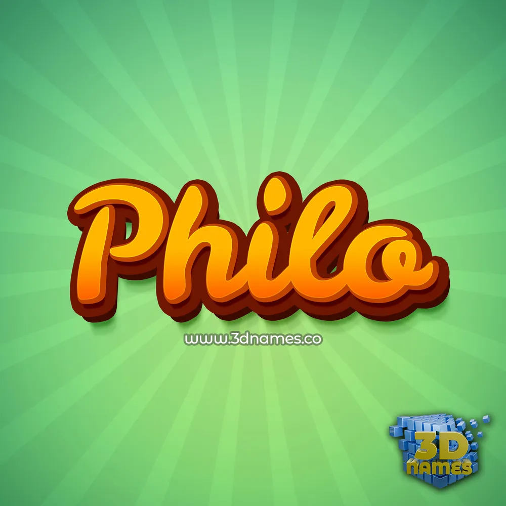 philo in Green Rays style - 3D name wallpaper