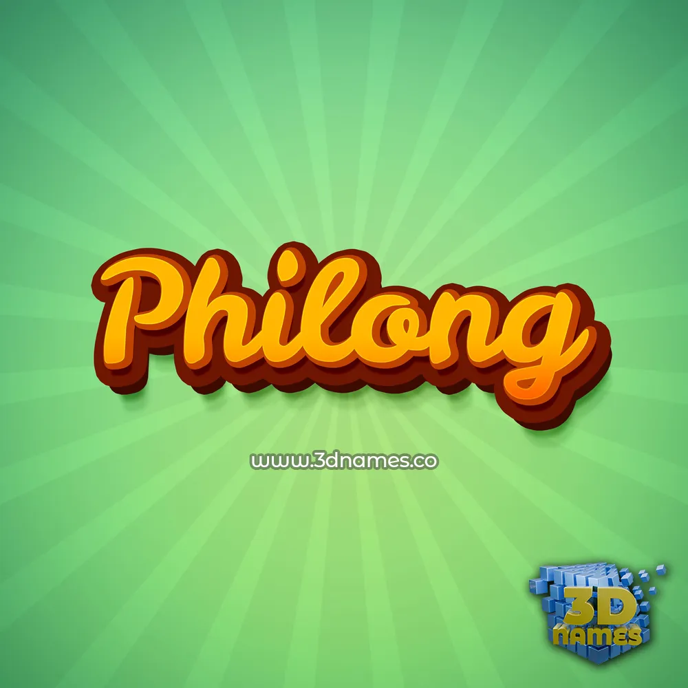 philong in Green Rays style - 3D name wallpaper