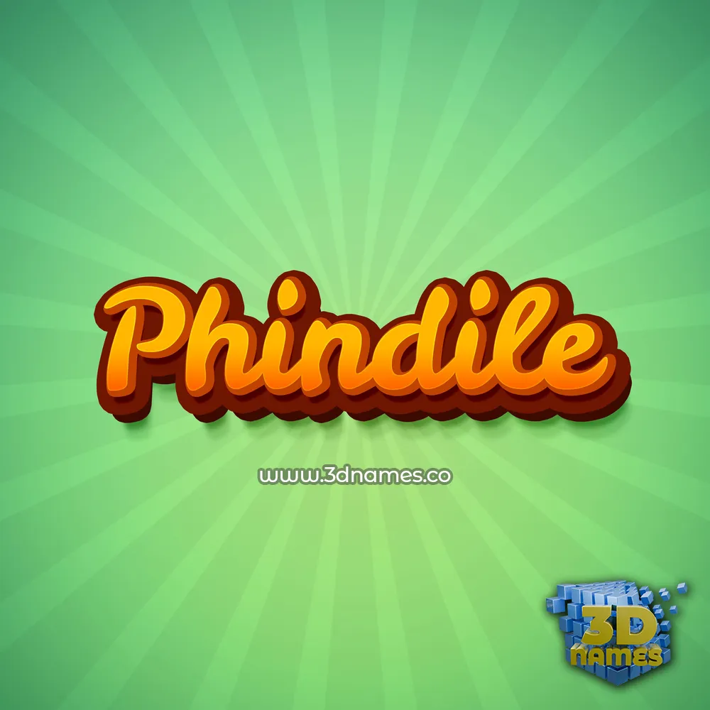phindile in Green Rays style - 3D name wallpaper