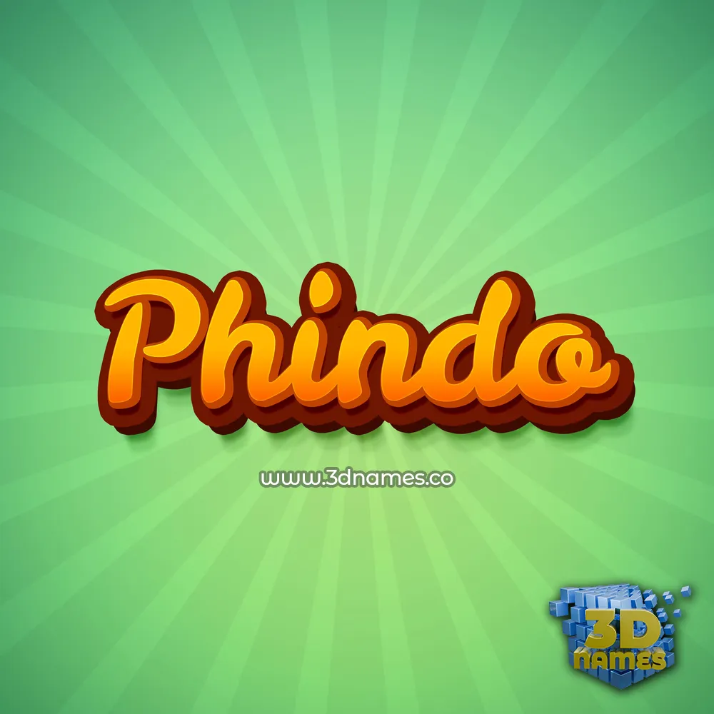 phindo in Green Rays style - 3D name wallpaper