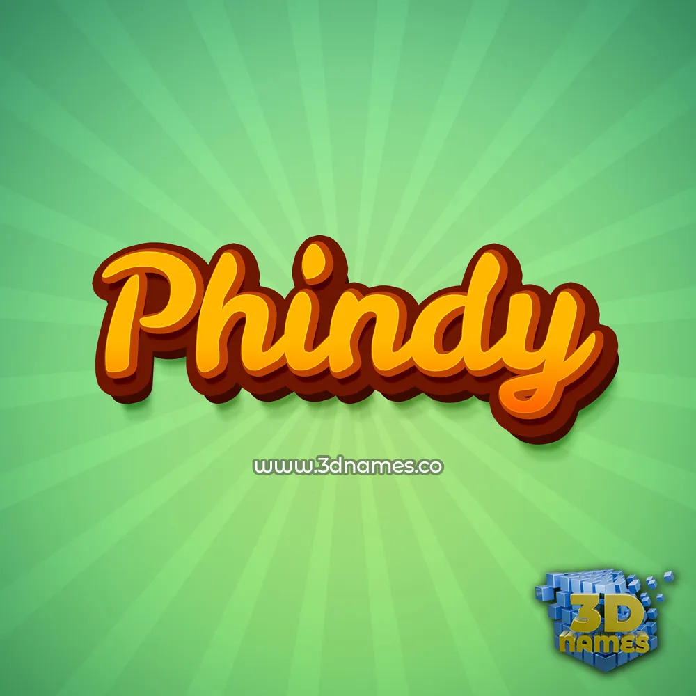 phindy in Green Rays style - 3D name wallpaper