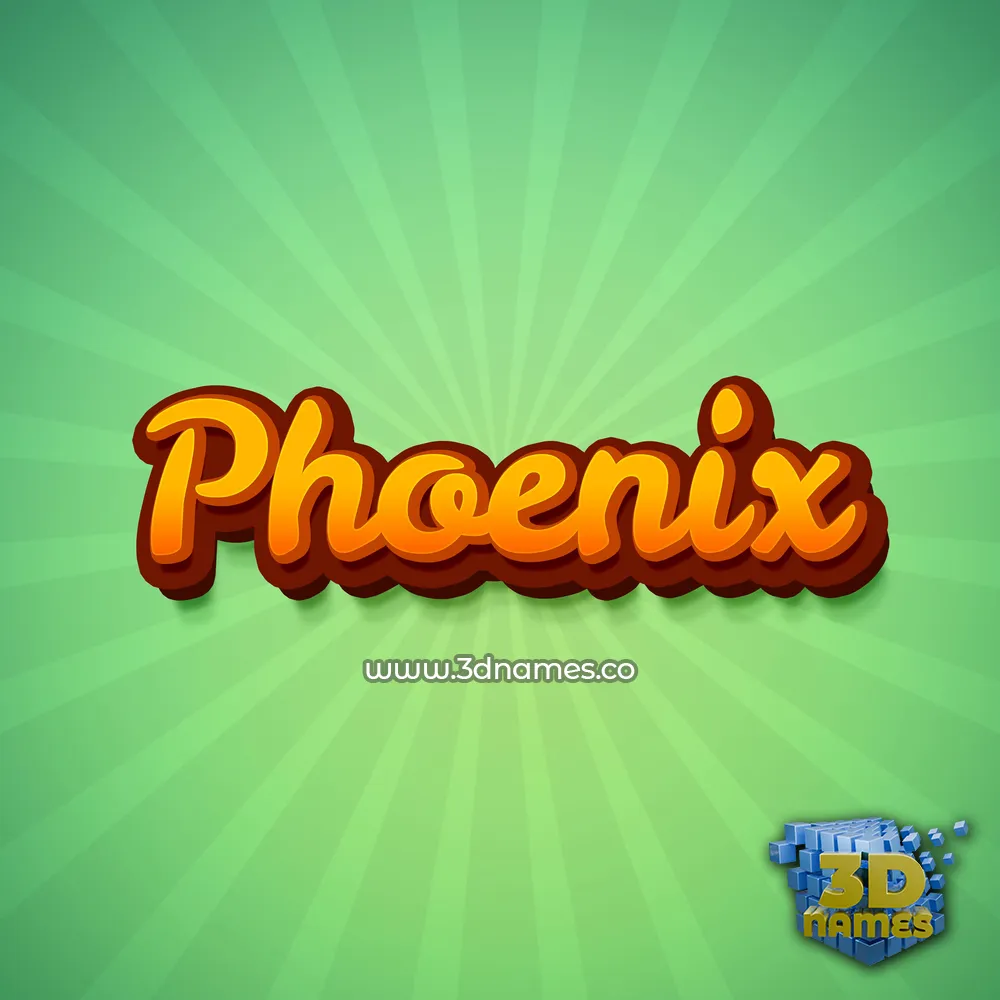 phoenix in Green Rays style - 3D name wallpaper