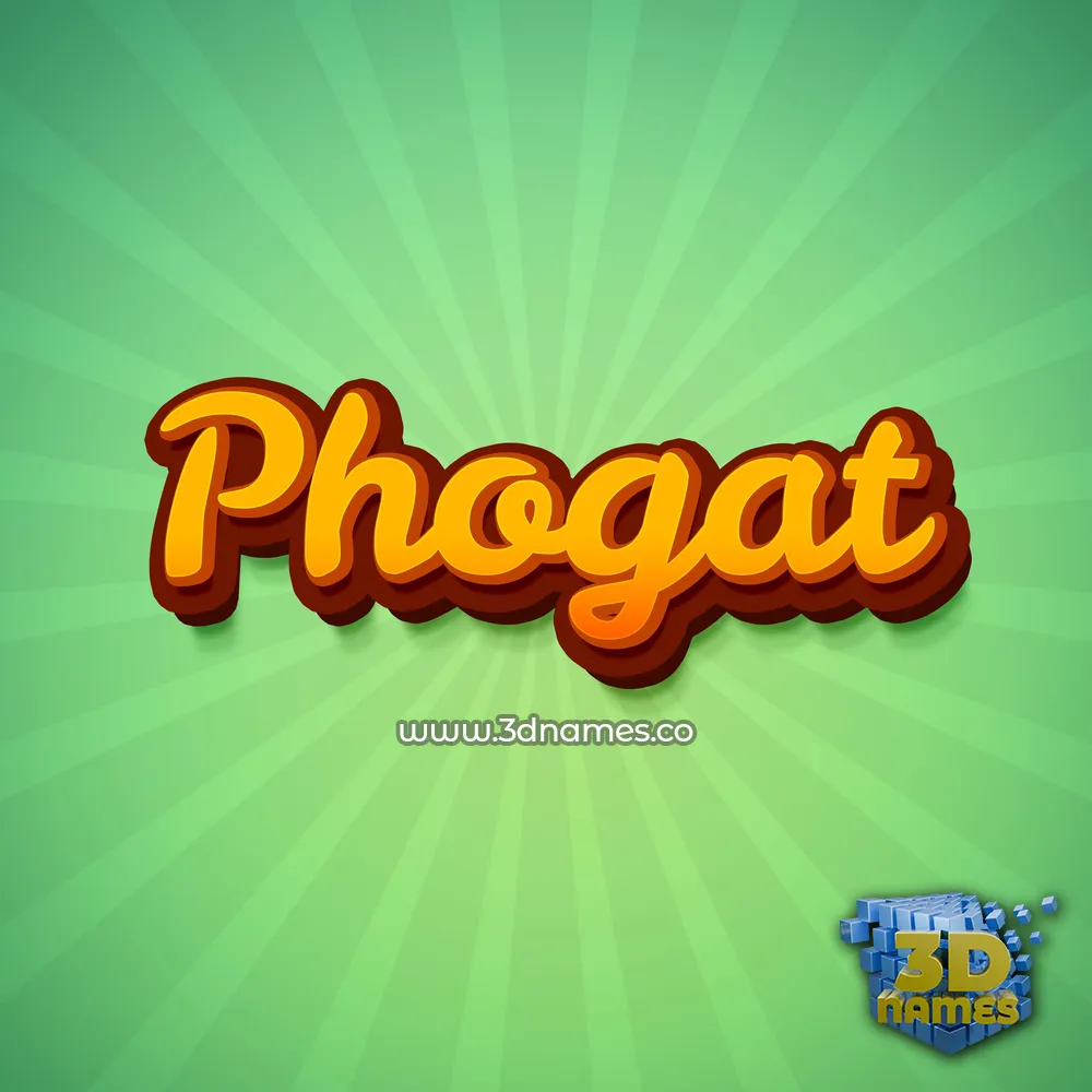phogat in Green Rays style - 3D name wallpaper