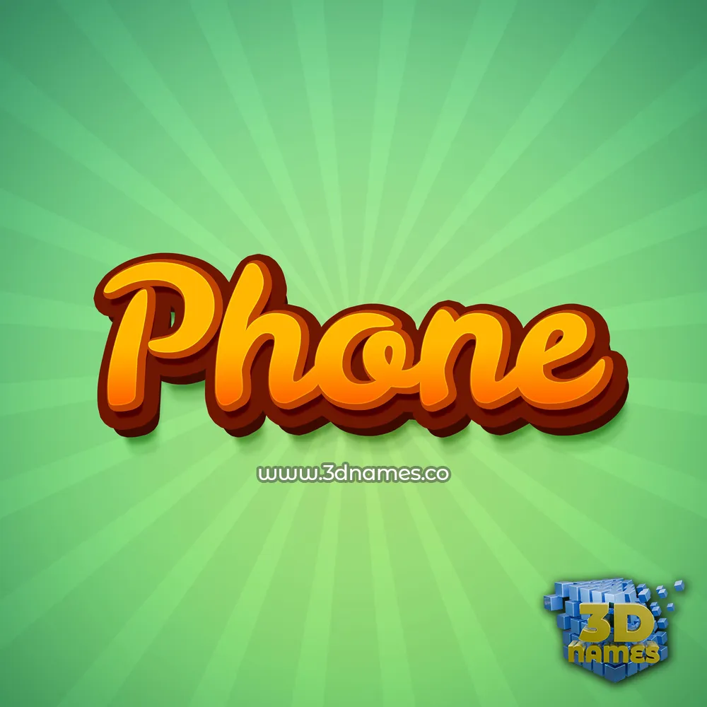 phone in Green Rays style - 3D name wallpaper