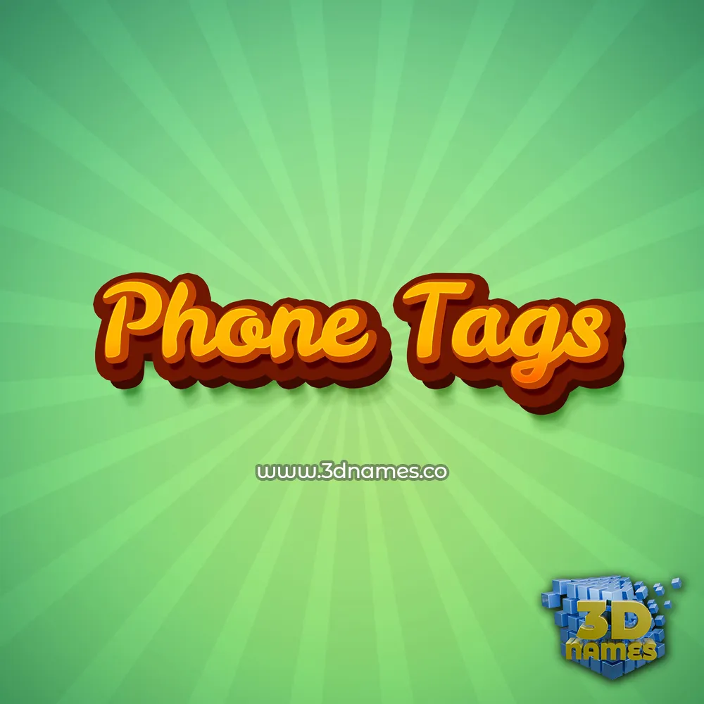 phone tags in Green Rays style - 3D name wallpaper