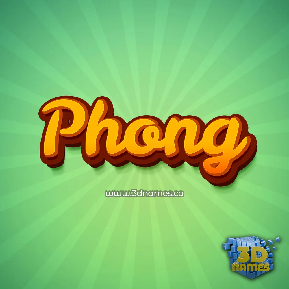 phong in Green Rays style - 3D name wallpaper