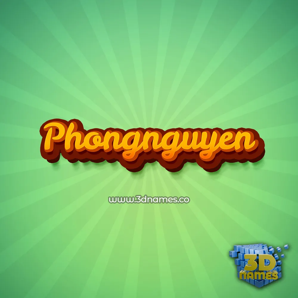 phongnguyen in Green Rays style - 3D name wallpaper