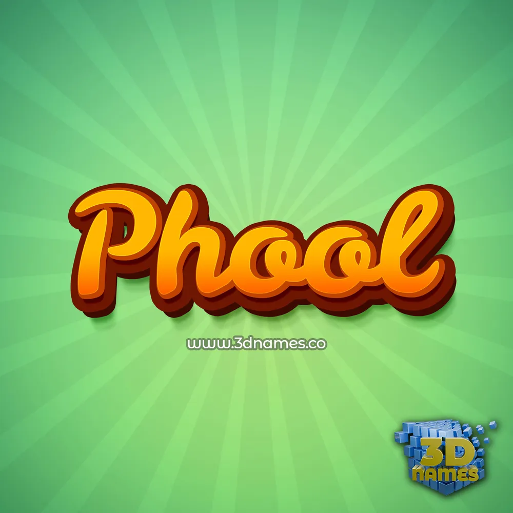 phool in Green Rays style - 3D name wallpaper