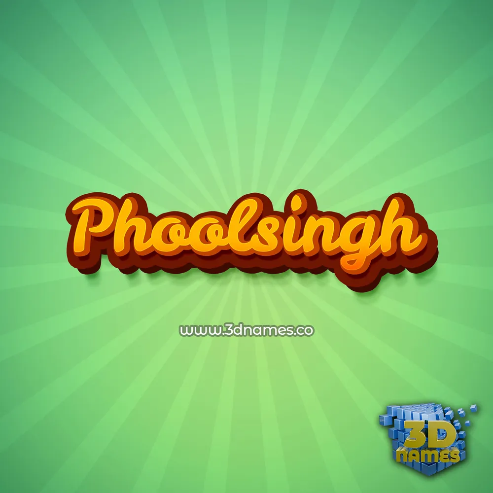 phoolsingh in Green Rays style - 3D name wallpaper