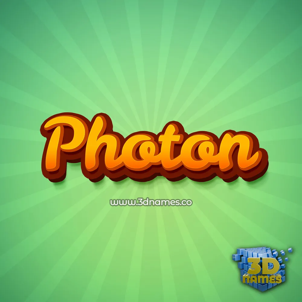 photon in Green Rays style - 3D name wallpaper