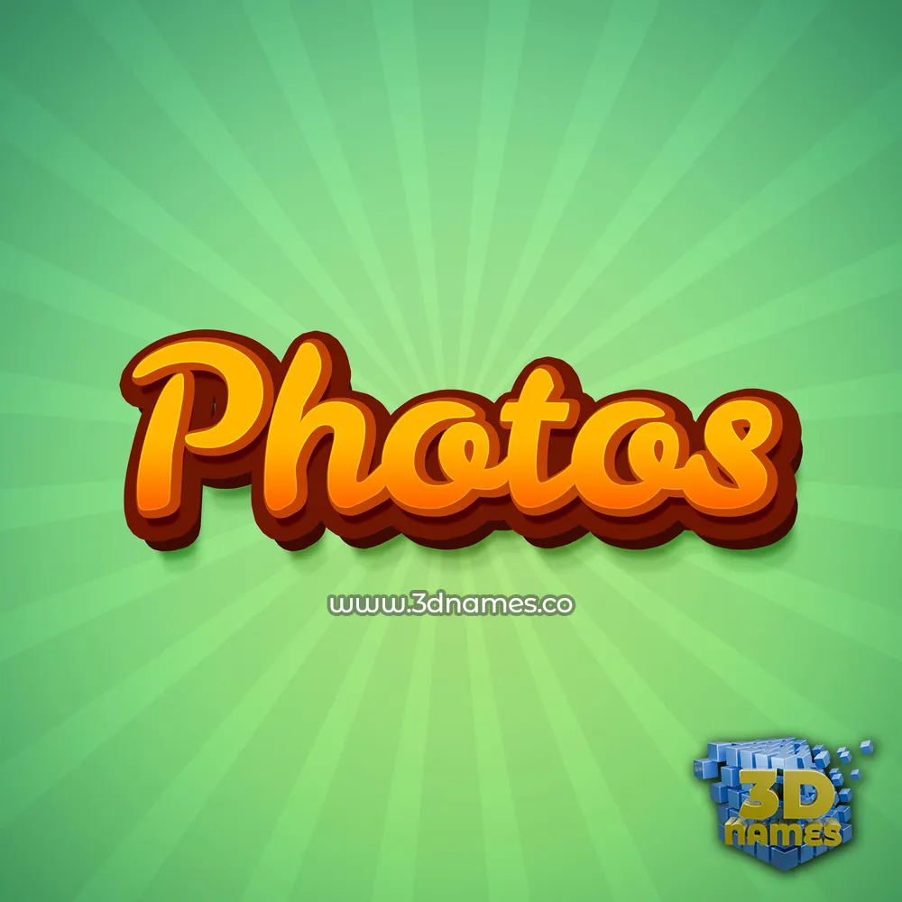 photos in Green Rays style - 3D name wallpaper