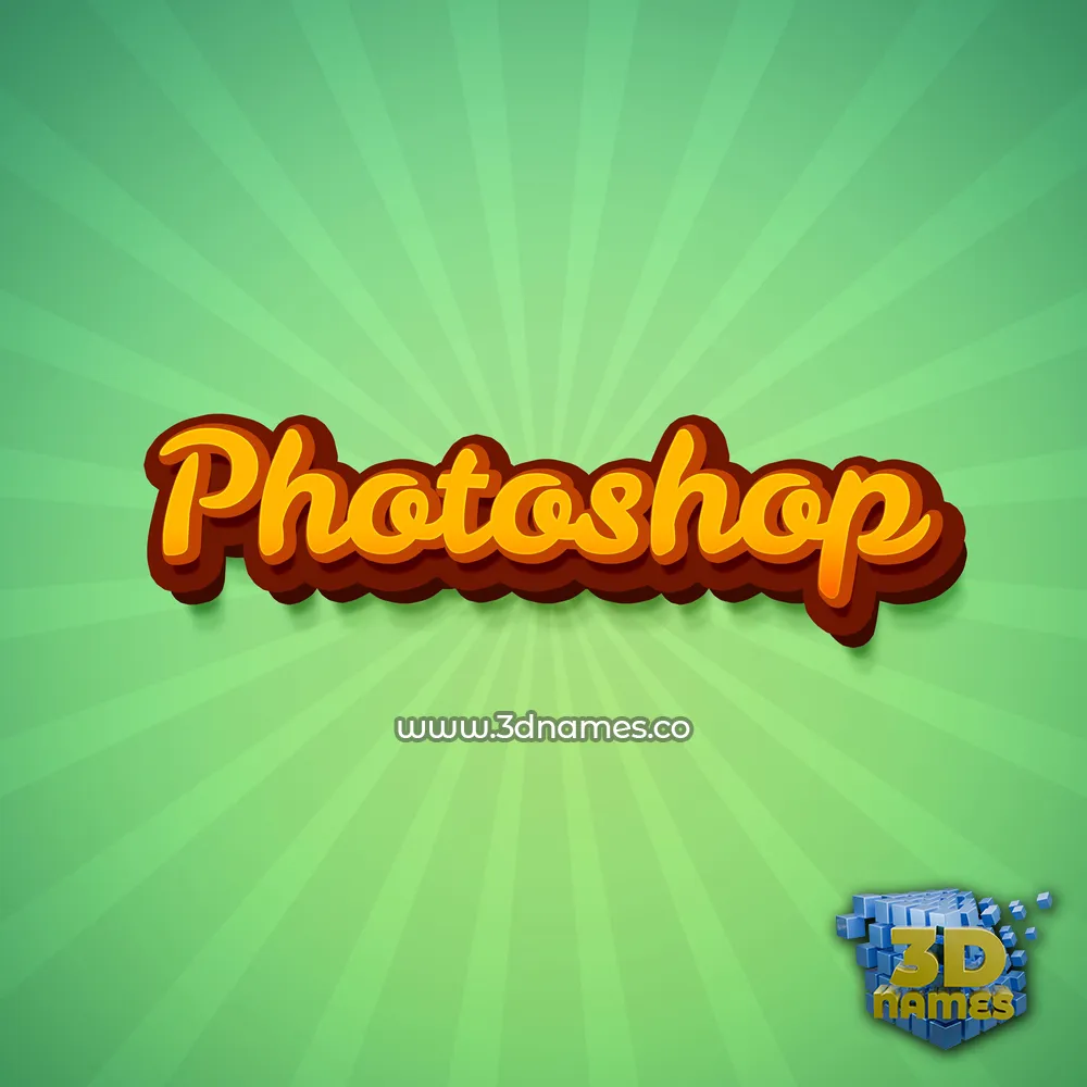 photoshop in Green Rays style - 3D name wallpaper