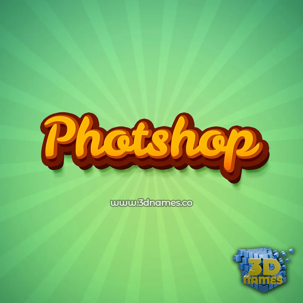 photshop in Green Rays style - 3D name wallpaper