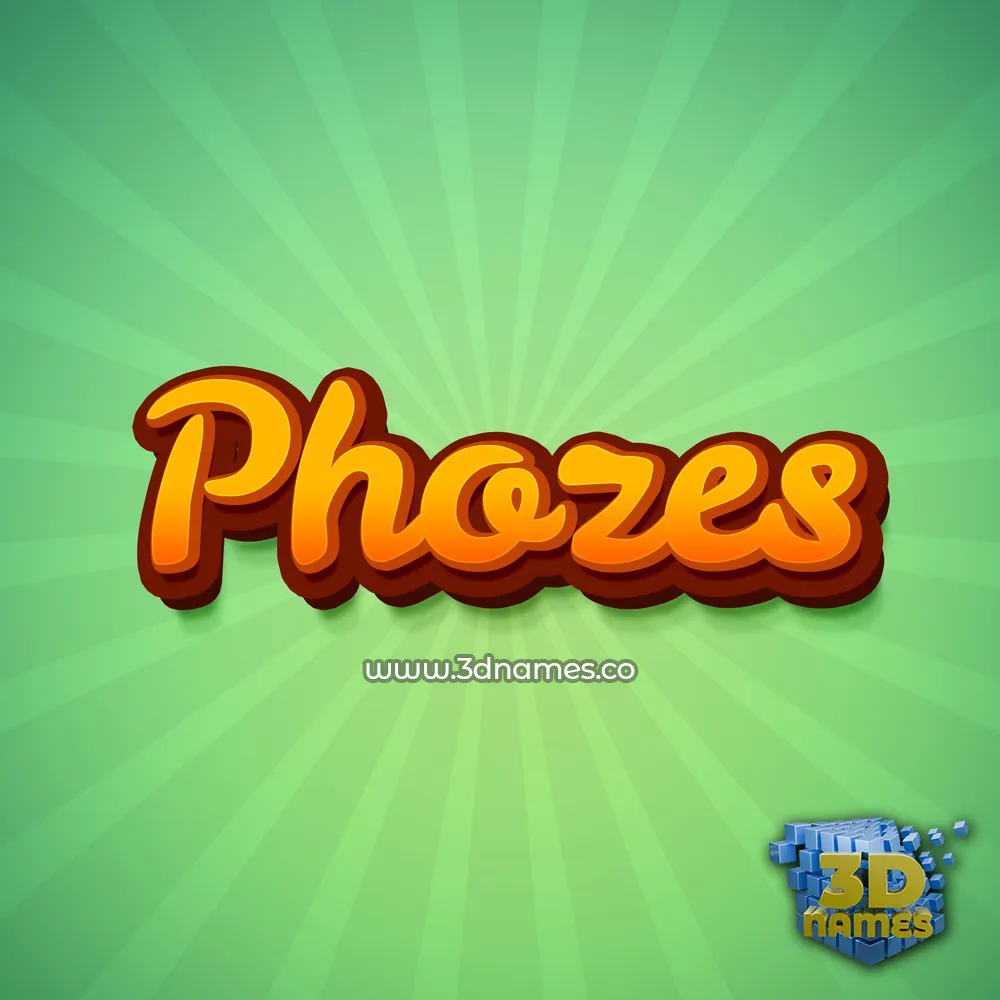 phozes in Green Rays style - 3D name wallpaper