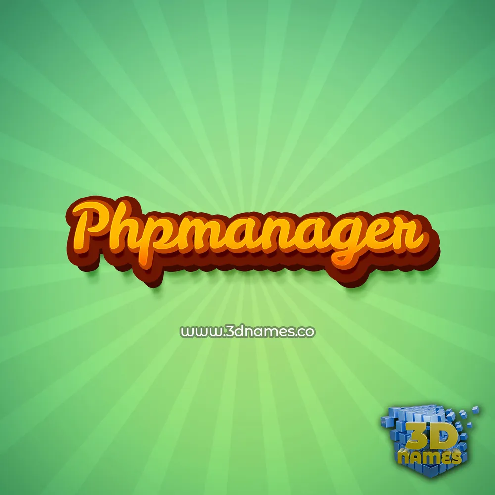 phpmanager in Green Rays style - 3D name wallpaper