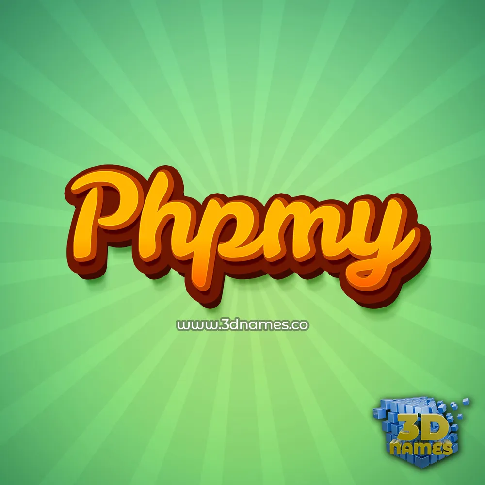 phpmy in Green Rays style - 3D name wallpaper