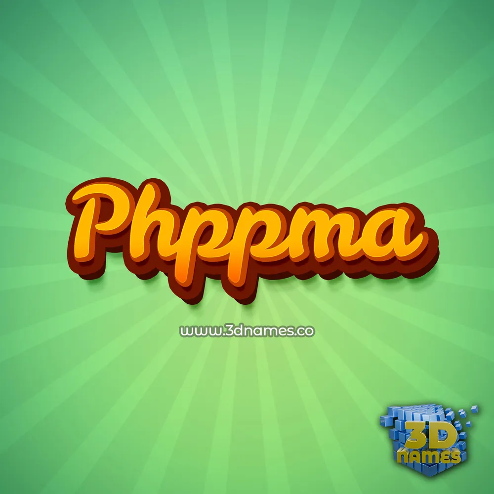 phppma in Green Rays style - 3D name wallpaper