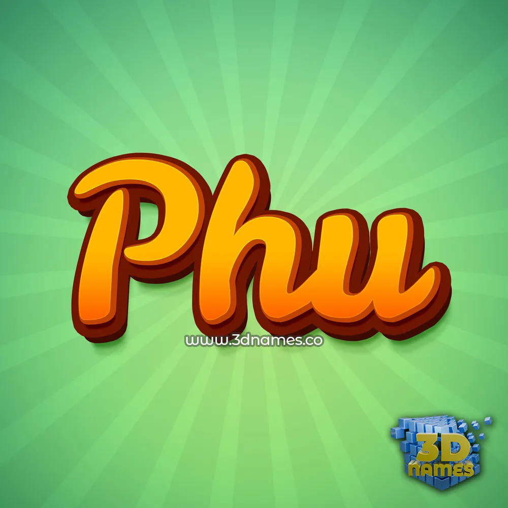 phu in Green Rays style - 3D name wallpaper