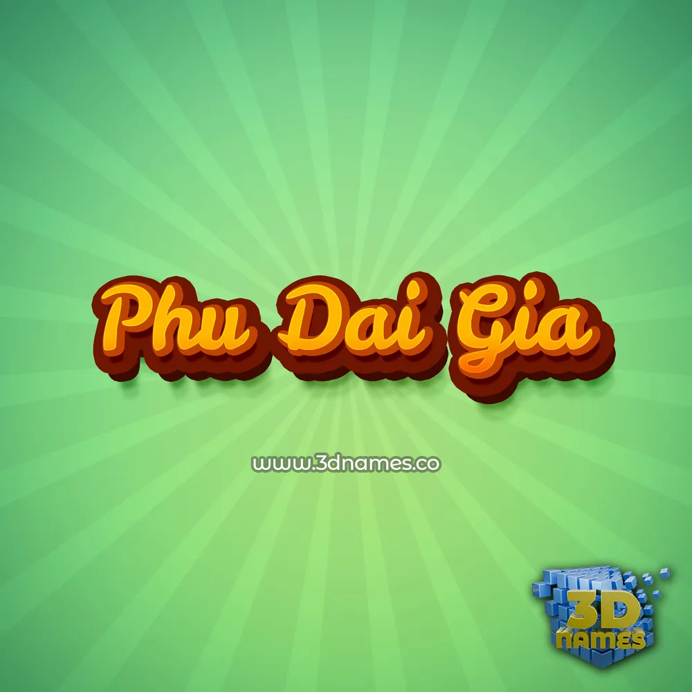 phu dai gia in Green Rays style - 3D name wallpaper