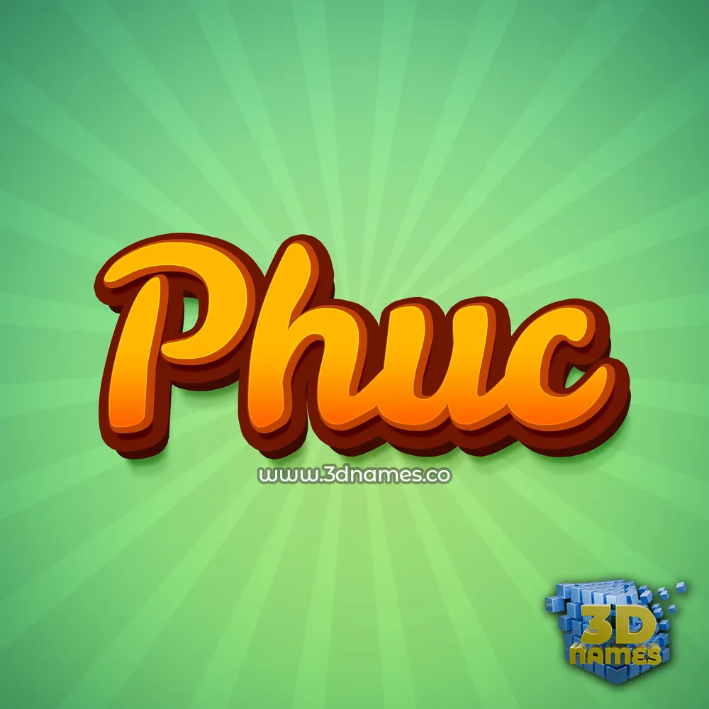 phuc in Green Rays style - 3D name wallpaper