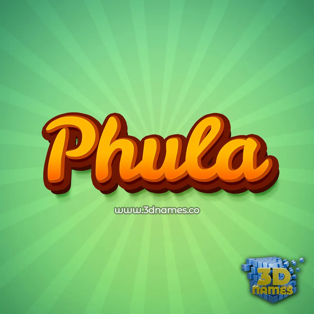 phula in Green Rays style - 3D name wallpaper