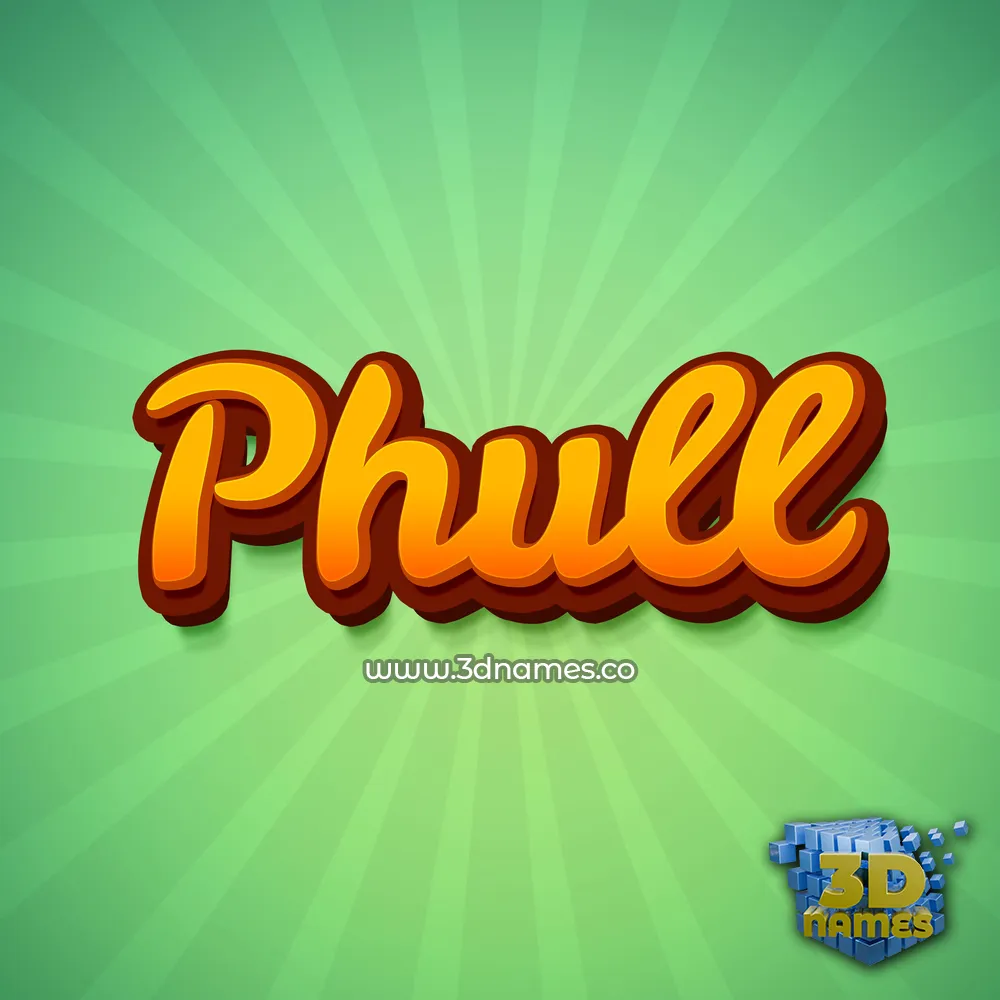 phull in Green Rays style - 3D name wallpaper