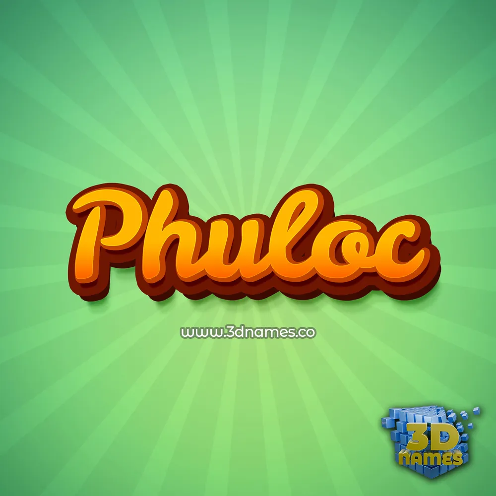 phuloc in Green Rays style - 3D name wallpaper