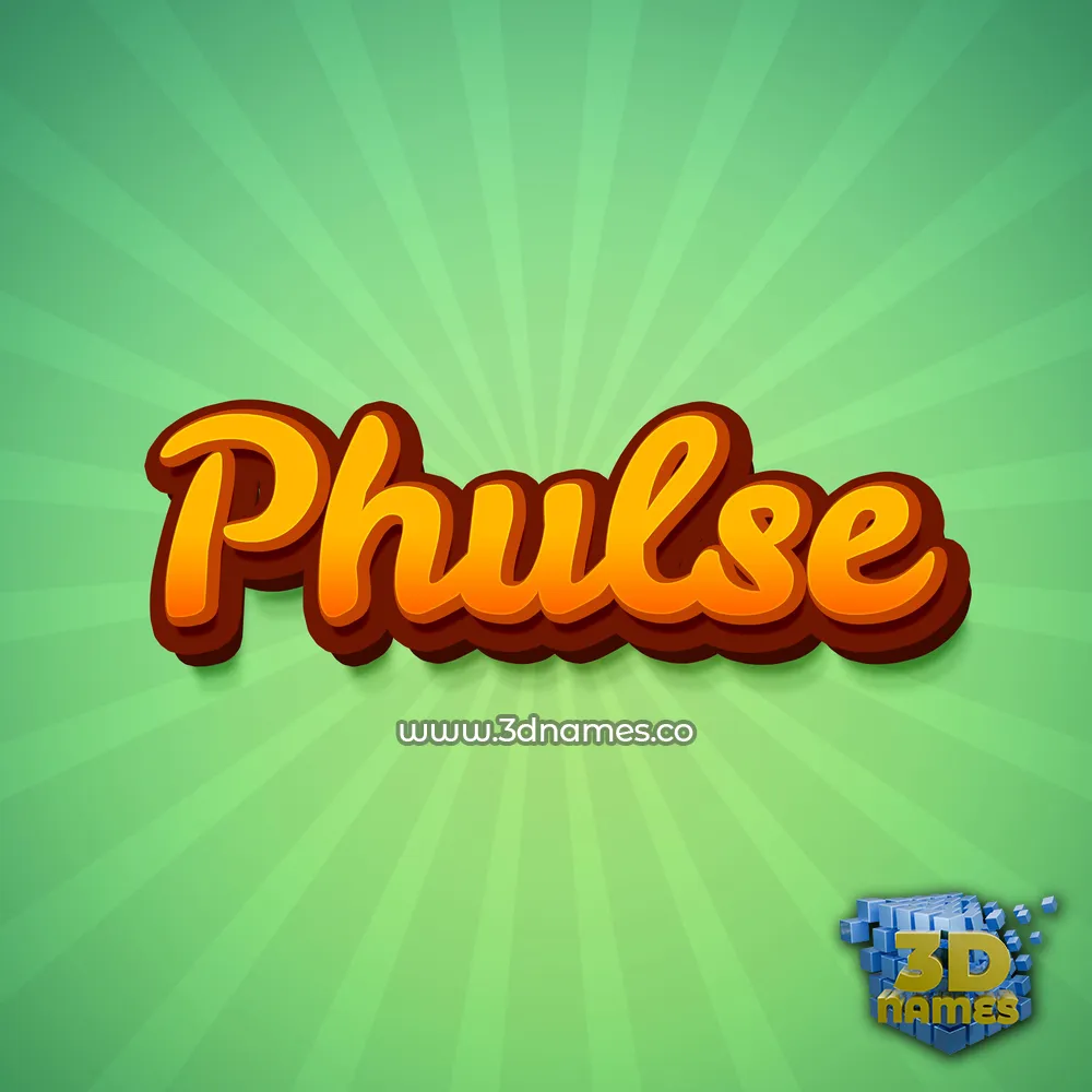 phulse in Green Rays style - 3D name wallpaper
