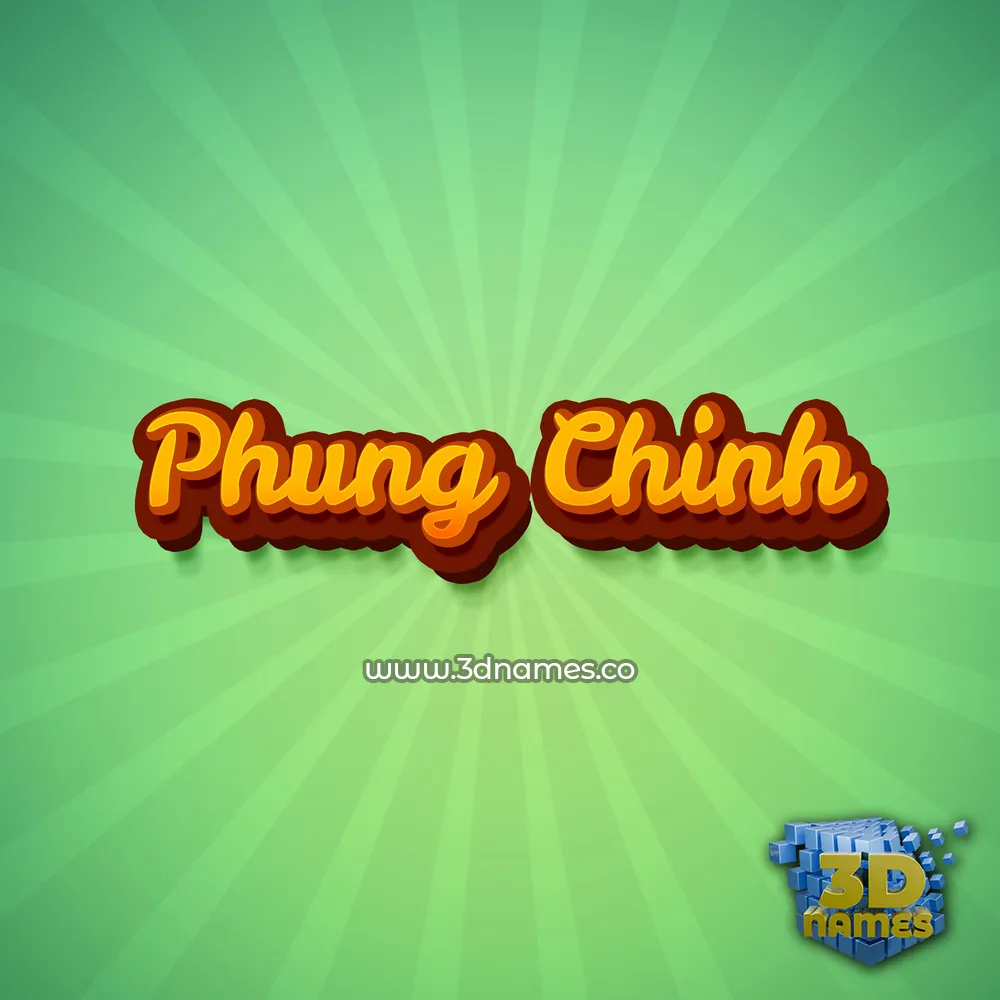 phung chinh in Green Rays style - 3D name wallpaper