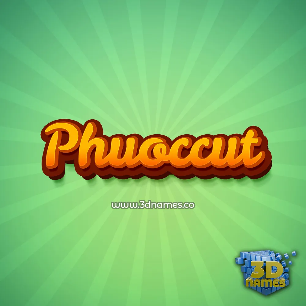phuoccut in Green Rays style - 3D name wallpaper
