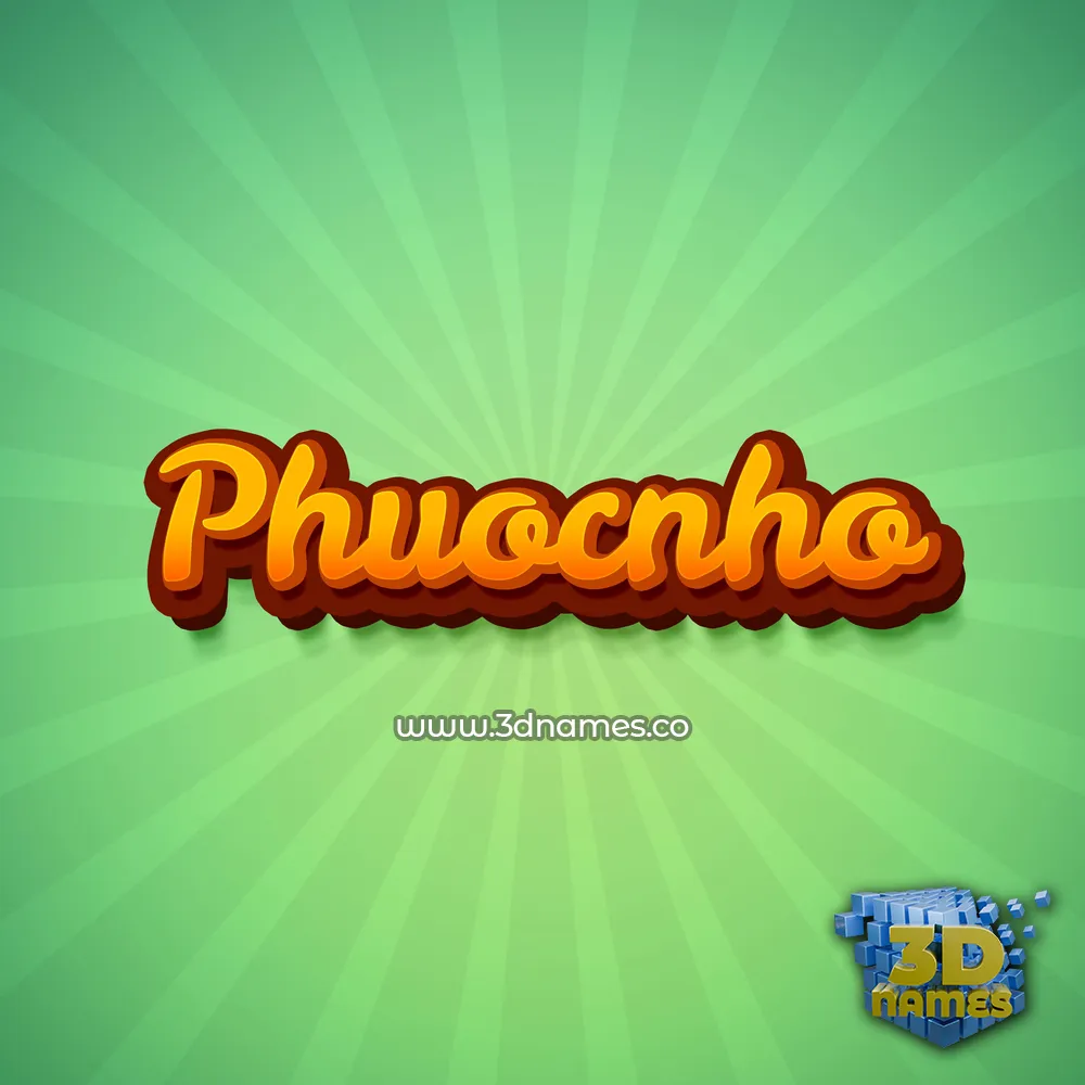 phuocnho in Green Rays style - 3D name wallpaper