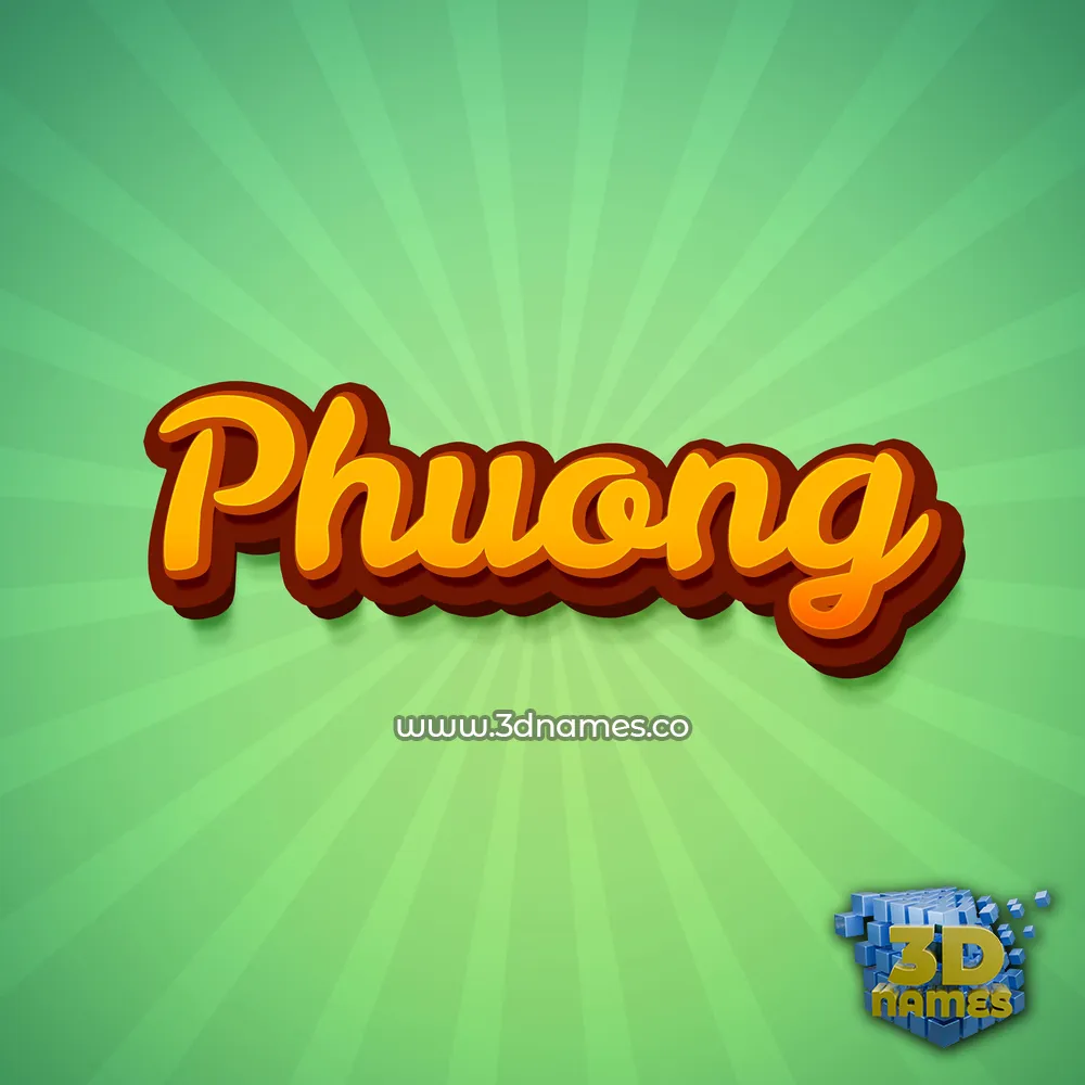 phuong in Green Rays style - 3D name wallpaper