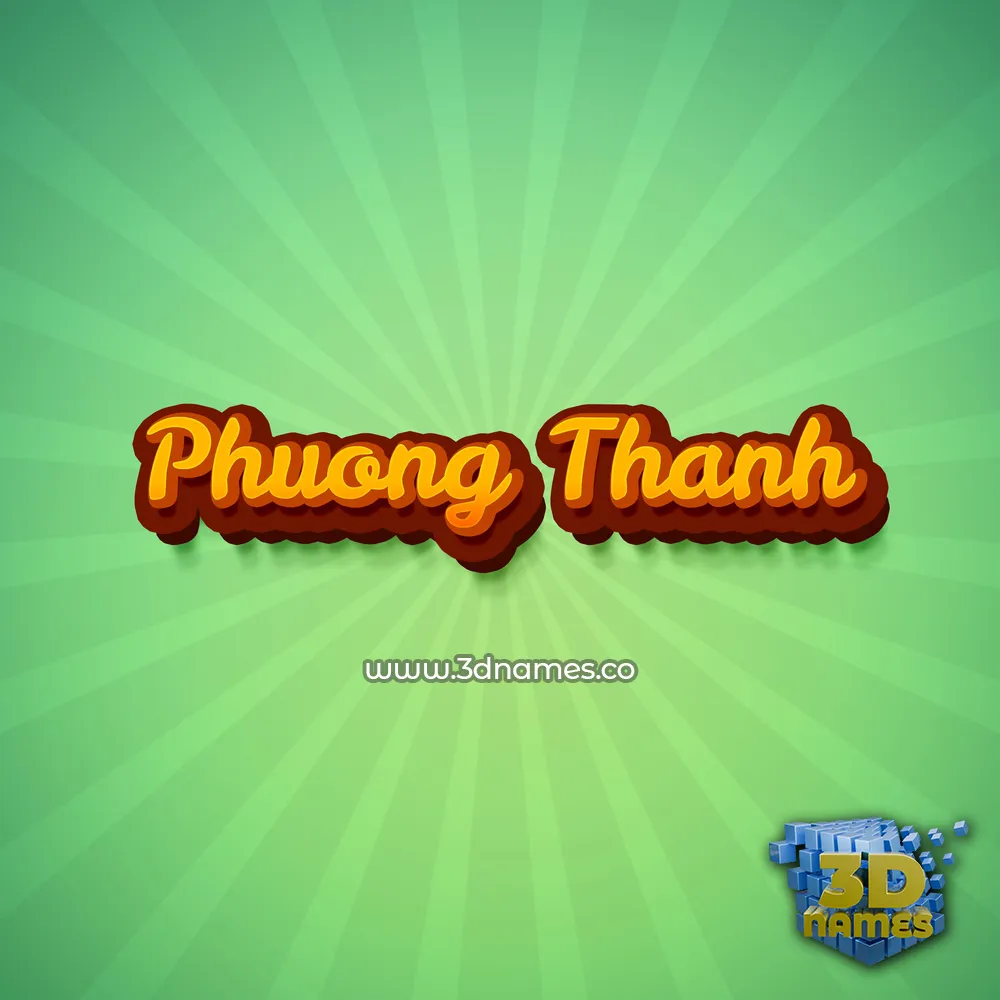phuong thanh in Green Rays style - 3D name wallpaper
