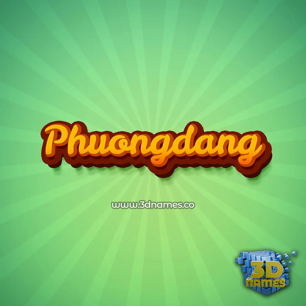 phuongdang in Green Rays style - 3D name wallpaper