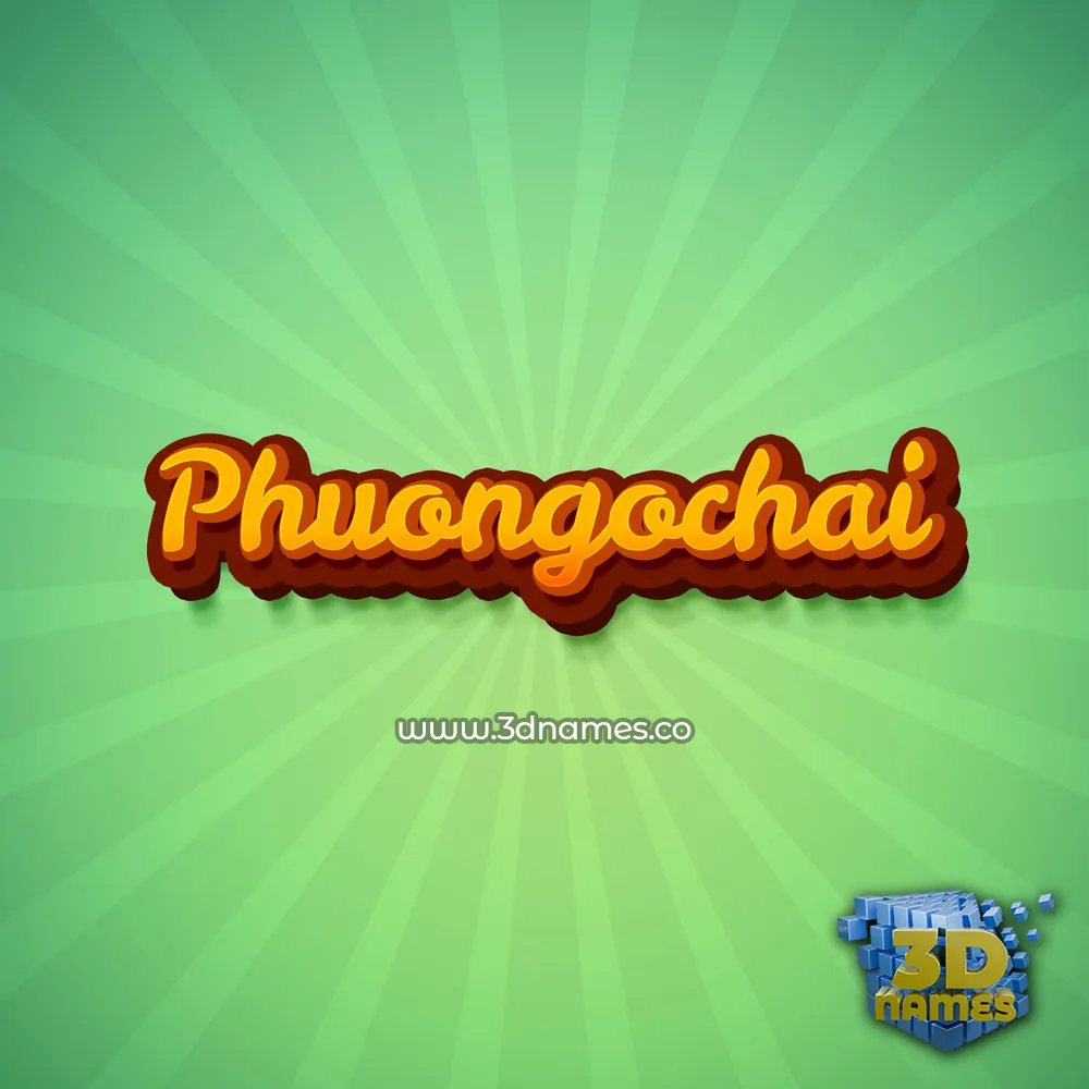 phuongochai in Green Rays style - 3D name wallpaper