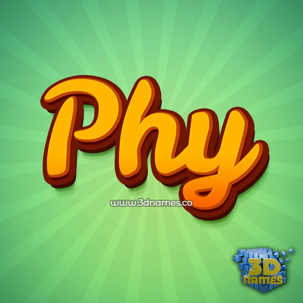 phy in Green Rays style - 3D name wallpaper